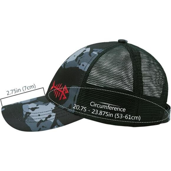Mesh fishing hat adjustable trucker cap breathable six panel low crown - Picture 3 of 6